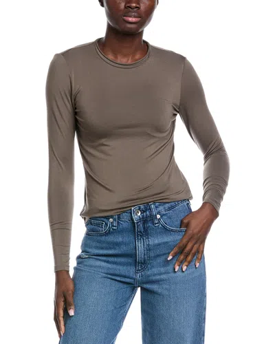 Lafayette 148 New York Rolled Neck T-shirt In Gray