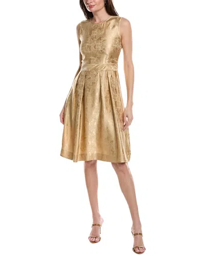 Lafayette 148 New York Rory Silk Dress In Gold