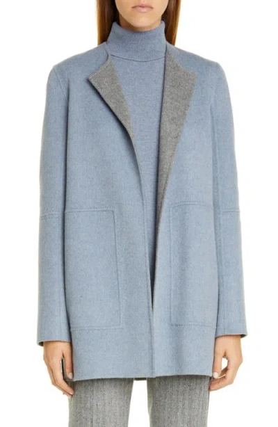 Lafayette 148 New York Rowena Reversible Double Face Jacket In Blue