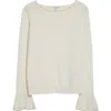 Lafayette 148 New York Ruffle Cuff Cashmere Sweater In Gray