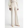 Lafayette 148 New York Saint Mark's Wool & Silk Crepe Flare Pants In Neutral