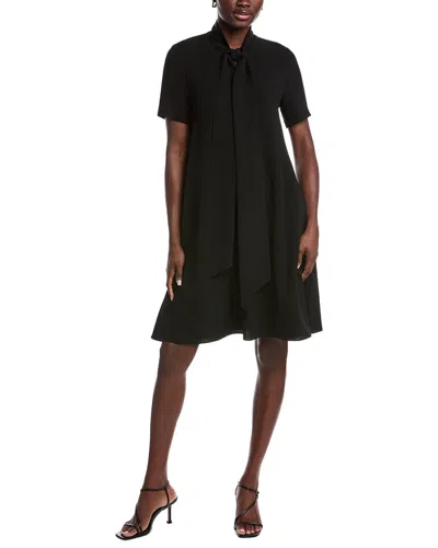 Lafayette 148 New York Scarf Collar Shift Dress In Black