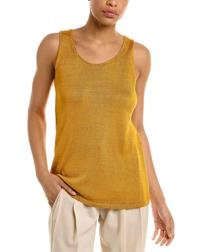 Lafayette 148 New York Scoop Front Silk Tank In Brown