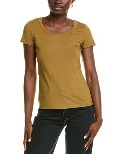 Lafayette 148 New York Scoop Neck T-shirt In Gold