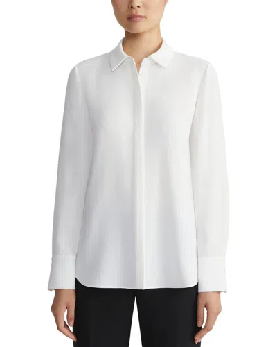 Lafayette 148 Hayward Shirt In Italian Sculpted Kindcotton In White