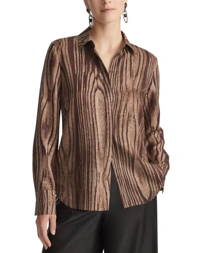 Lafayette 148 New York Scottie Blouse In Brown