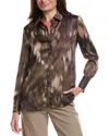 Lafayette 148 New York Scottie Blouse In Brown
