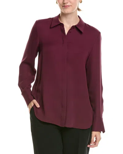 Lafayette 148 New York Scottie Blouse In Burgundy