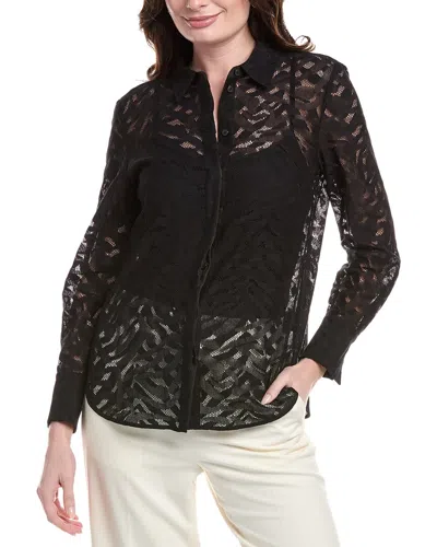 Lafayette 148 New York Scottie Lace Blouse In Black