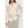 Lafayette 148 Gesture Print Silk Twill Button Down Blouse In Raffia Multi In Raffia Multi