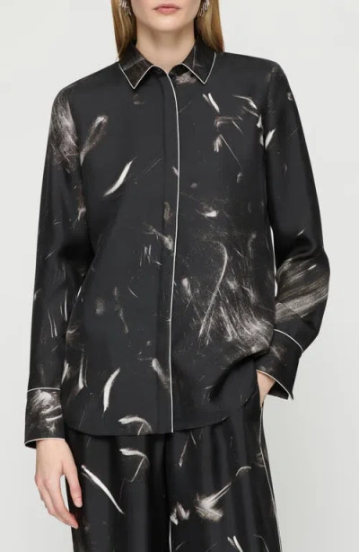 LAFAYETTE 148 LAFAYETTE 148 NEW YORK SCOTTIE PIPED SILK TOP