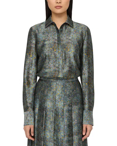 Lafayette 148 New York Scottie Silk-blend Blouse