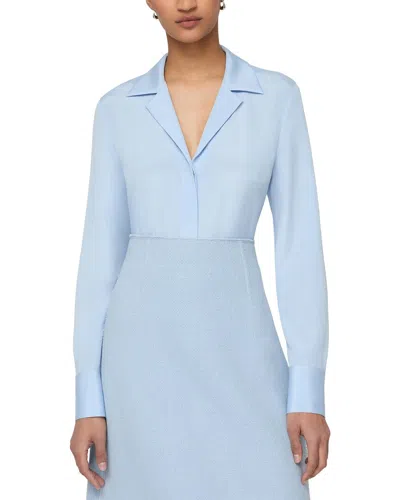 Lafayette 148 New York Scottie Silk-blend Blouse In Blbll-bluebell