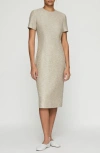 Lafayette 148 New York Sequin Speckled Tweed Sheath Dress In Hickory Multi
