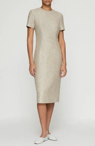 Lafayette 148 New York Sequin Speckled Tweed Sheath Dress In Hickory Multi