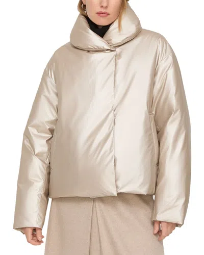Lafayette 148 New York Shawl Collar Down Coat In Gold