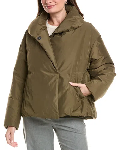 Lafayette 148 New York Shawl Collar Down Coat In Green