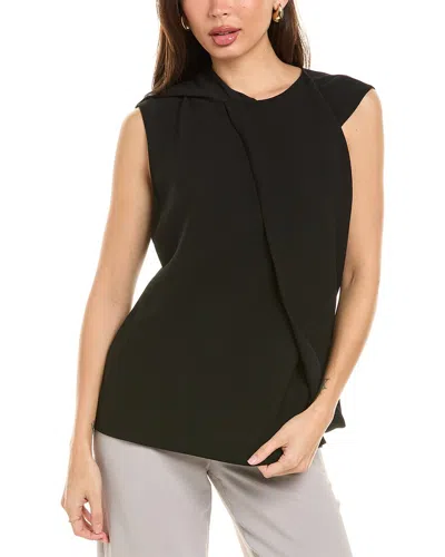 Lafayette 148 New York Shawl Sleeve Blouse In Black