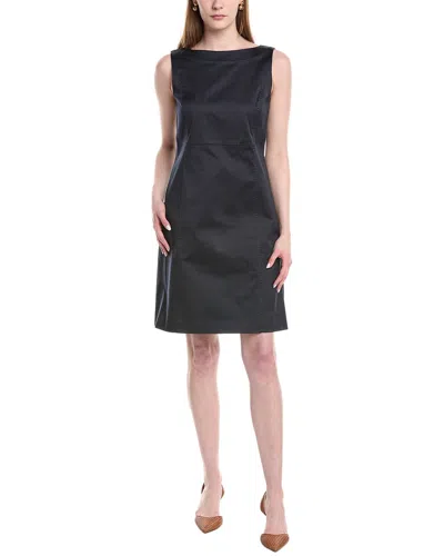 Lafayette 148 New York Sheath Bateau Neck Dress In Black