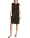 Lafayette 148 New York Sheath Bateau Neck Dress In Black