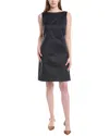 Lafayette 148 New York Sheath Bateau Neck Dress In Black