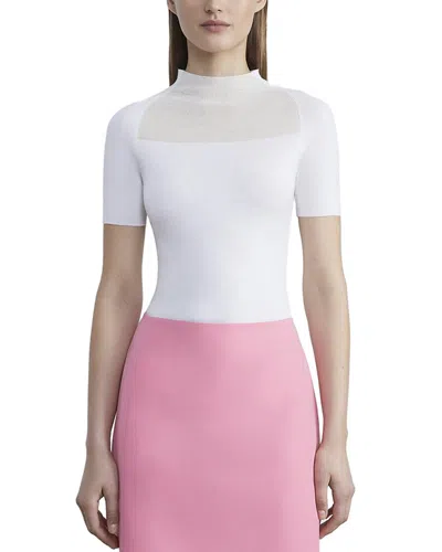 LAFAYETTE 148 LAFAYETTE 148 NEW YORK SHEER CUTOUT RAGLAN SLEEVE WOOL PULLOVER