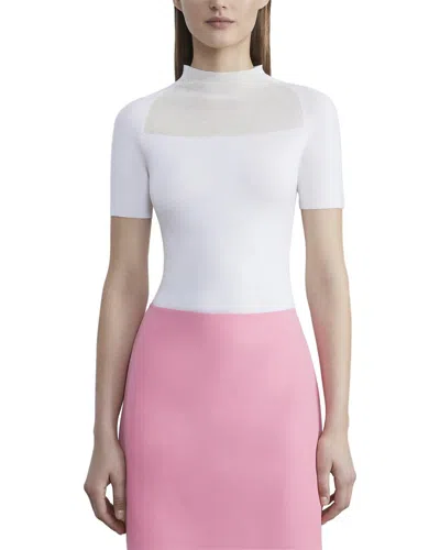LAFAYETTE 148 LAFAYETTE 148 NEW YORK SHEER CUTOUT RAGLAN SLEEVE WOOL PULLOVER