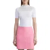 Lafayette 148 Sheer Inset Short Sleeve Merino Wool Sweater In Cloud