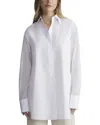 Lafayette 148 New York Sheer Sleeve Oversized Shirt In White