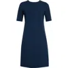 Lafayette 148 Short-sleeve Knit Dress In Lido Blue