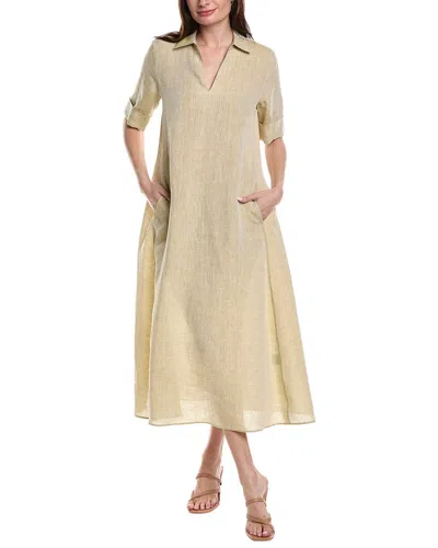 Lafayette 148 New York Short Sleeve Popover Linen Dress In Neutral