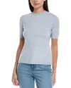 Lafayette 148 New York Short Sleeve Sweater In Gray