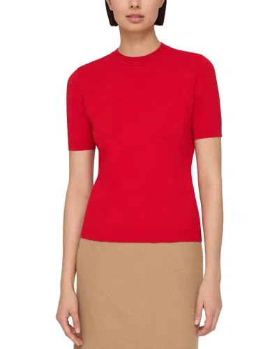 Lafayette 148 New York Short Sleeve Sweater In Red