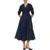 Lafayette 148 Taffeta Tie Wrap Dress In Blue