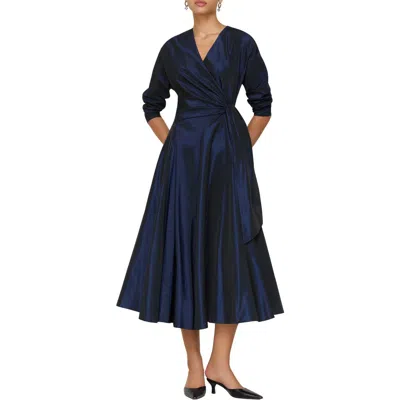 LAFAYETTE 148 LAFAYETTE 148 NEW YORK SIDE TIE TAFFETA FIT & FLARE DRESS