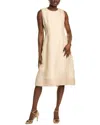 Lafayette 148 New York Silk A-line Dress In Neutral