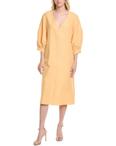 LAFAYETTE 148 LAFAYETTE 148 NEW YORK SILK & LINEN-BLEND MIDI DRESS