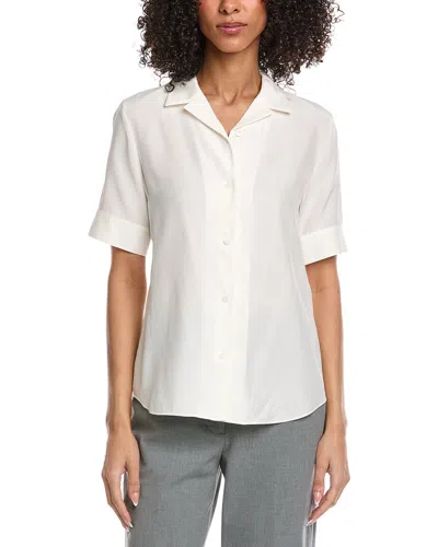 Lafayette 148 New York Silk Button Top In White
