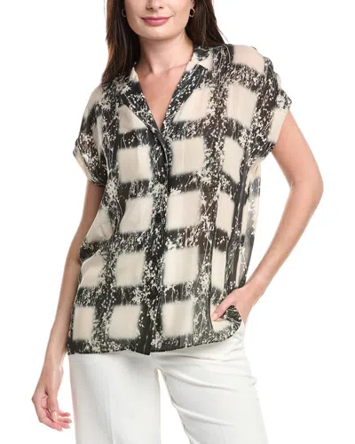 Lafayette 148 New York Silk Shirt In Multi