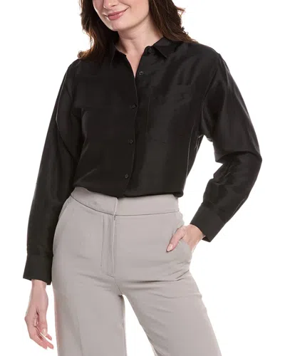 Lafayette 148 New York Silk Shirt In Black