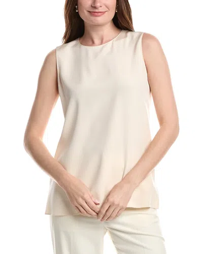 Lafayette 148 New York Sleeveless Adela Silk-blend Blouse In Gray