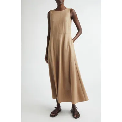 Lafayette 148 New York Sleeveless Tropical Wool Blend Midi Dress In Neutral