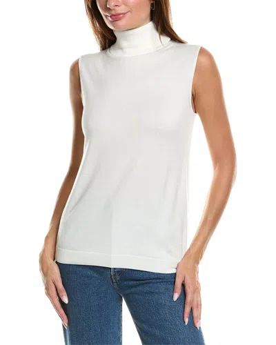 Lafayette 148 New York Sleeveless Turtleneck In Cloud