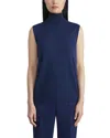 Lafayette 148 Petite Matte Crepe Sleeveless Turtleneck Sweater