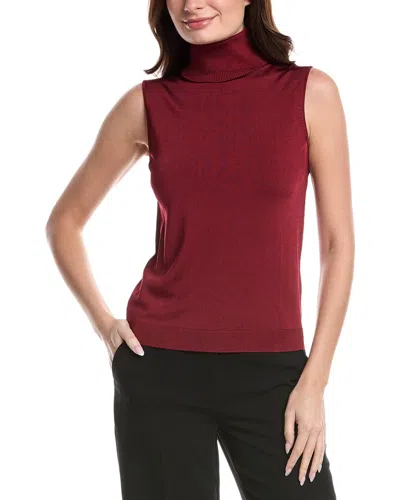Lafayette 148 New York Sleeveless Turtleneck Shell In Red