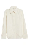 Lafayette 148 New York Slim Fit Taffeta Button-up Shirt In Cloud