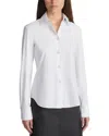 Lafayette 148 New York Snap Button Front Slim Blouse In White