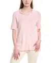 Lafayette 148 New York Split Neck Polo Sweater In Pink