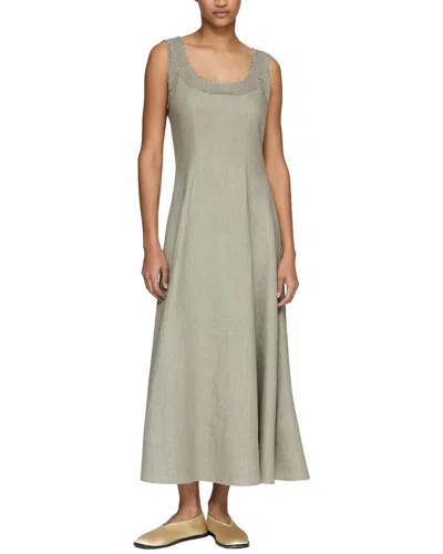 Lafayette 148 New York Square Neck Fit & Flare Dress In Green
