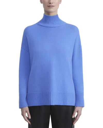 Lafayette 148 New York Stand Collar Cashmere Sweater In Blue